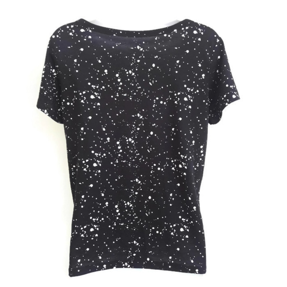 Graphic Tee Good Karma Black Splattered Paint M - Picture 3 of 5